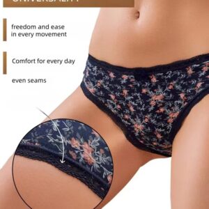 Foreign trade cross-border multi-size women's pure cotton printed triangle panties, nude feel, comfortable and smooth, European and American set
