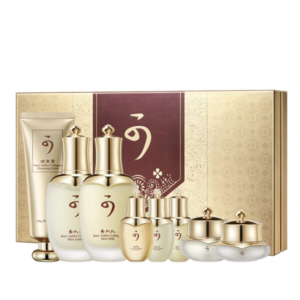 Lannifang Deer Antler Collagen Premium Skincare 8-Piece Set Hydrating and Moisturizing Cosmetics Kit