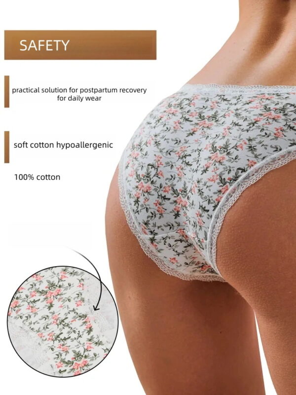 Foreign trade cross-border multi-size women's pure cotton printed triangle panties, nude feel, comfortable and smooth, European and American set